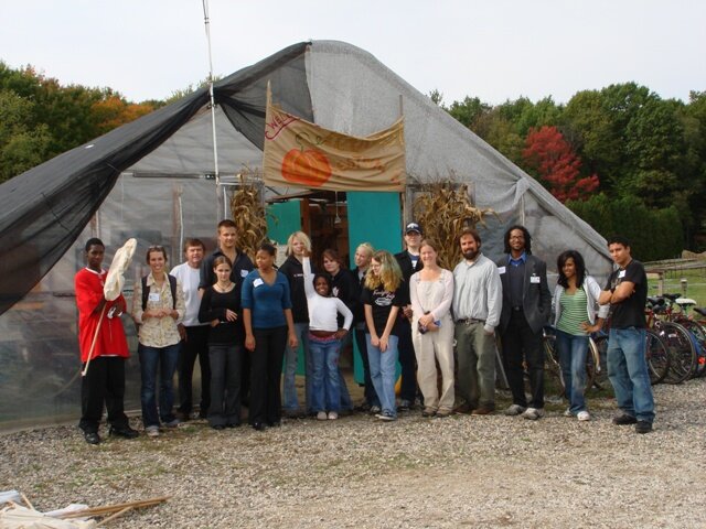 Jeremy and Corie Pose with a Tour Group