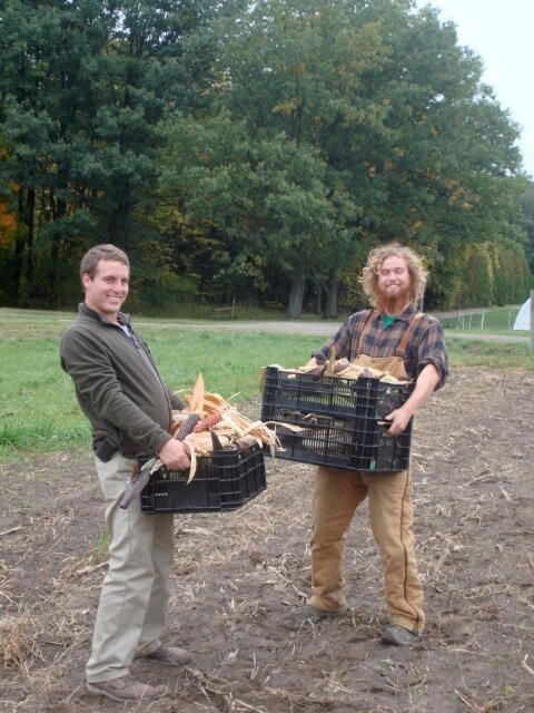 Brendan and Tomm with Flint Corn